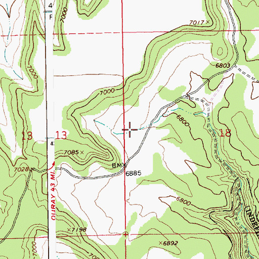 Topographic Map of Weaver Dam, UT