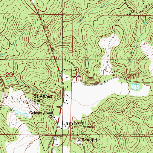 Topographic Map of Lambert Grove Church, AL