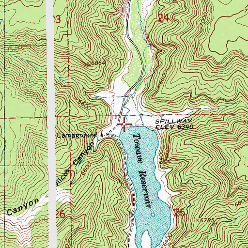 Topographic Map of Towave Dam, UT
