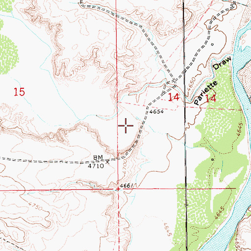 Topographic Map of Pariette East Dike Dam, UT