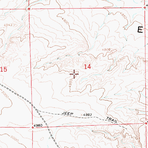 Topographic Map of Pariette Flood Control Dam, UT