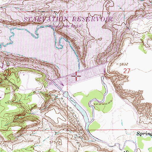Topographic Map of Starvation Dam, UT