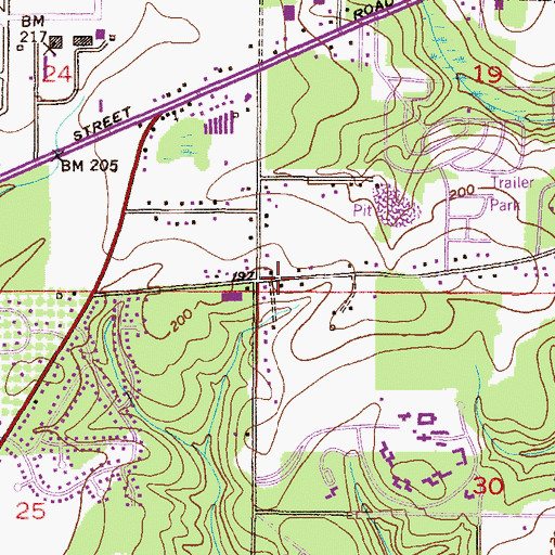 Topographic Map of Lane Chapel Church, AL
