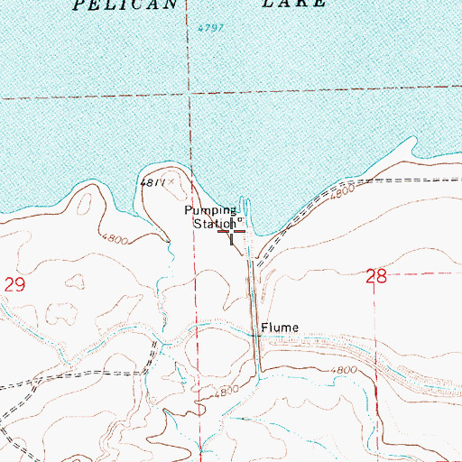 Topographic Map of Pelican Lake, UT