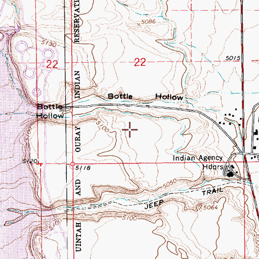 Topographic Map of North Bottle Hollow Dam, UT