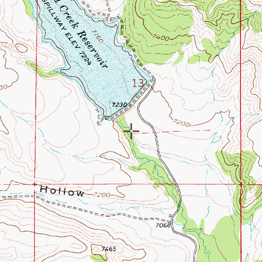 Topographic Map of Red Creek Reservoir, UT