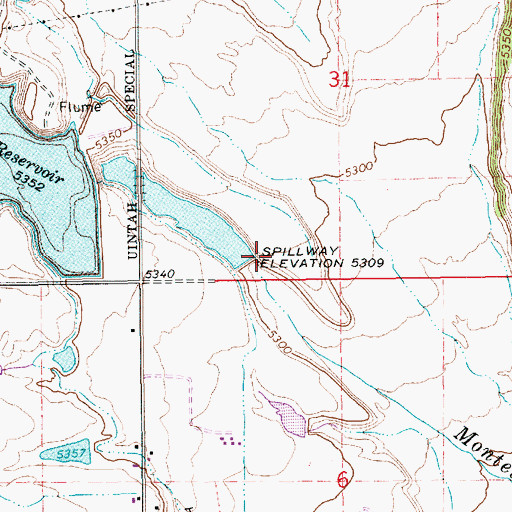 Topographic Map of Lynn Haslem Reservoir, UT