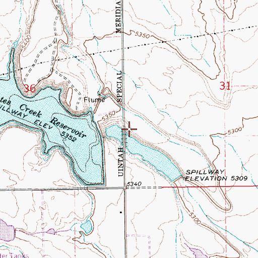 Topographic Map of Montes Creek Dam, UT
