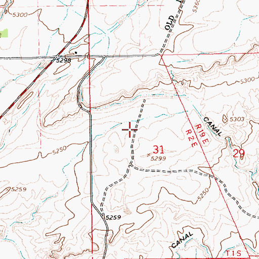 Topographic Map of Bullock Draw Dam, UT