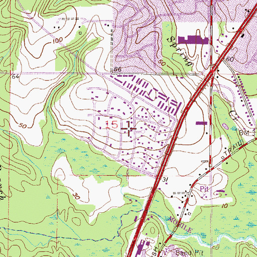 Topographic Map of Lansdowne, AL