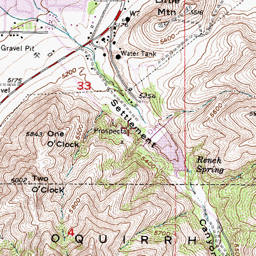 Topographic Map of Settlement Canyon Reservoir, UT