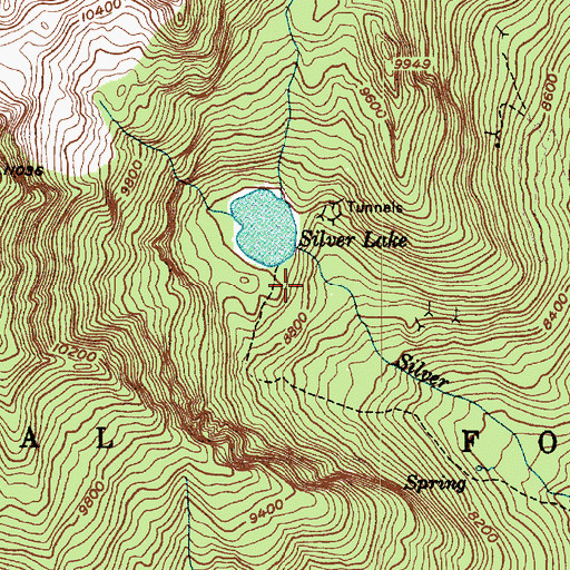 Topographic Map of Silver Lake Dam, UT