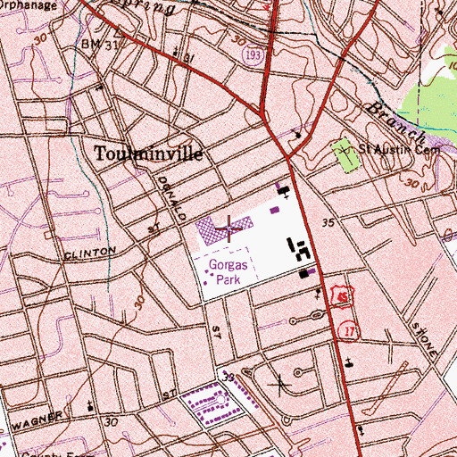 Topographic Map of Le Flore High School, AL