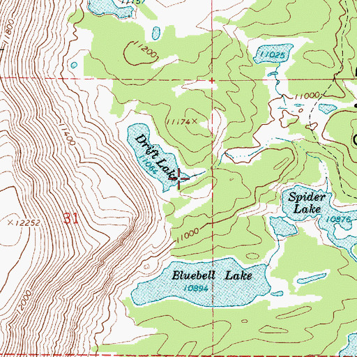 Topographic Map of Drift Lake Dam, UT