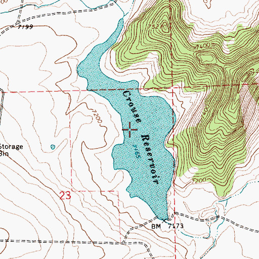 Topographic Map of Crouse Reservoir, UT