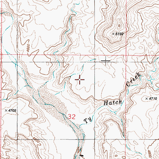 Topographic Map of Dry Fork Ty Hatch Creek, UT