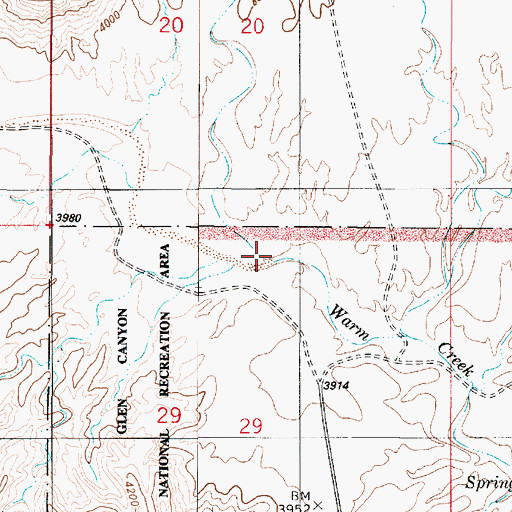 Topographic Map of Squaw Canyon, UT