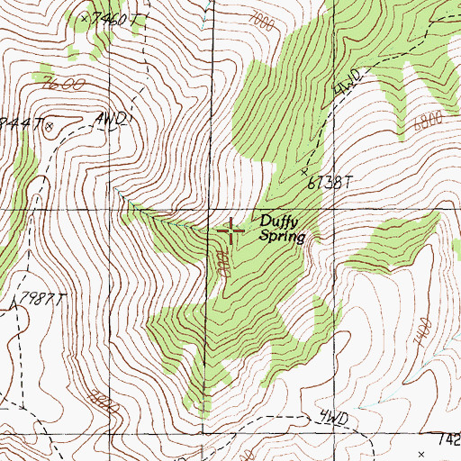 Topographic Map of Duffy Spring, UT