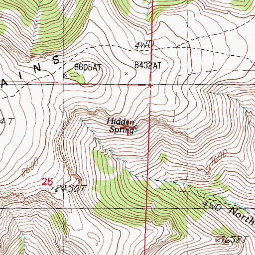 Topographic Map of Hidden Spring, UT