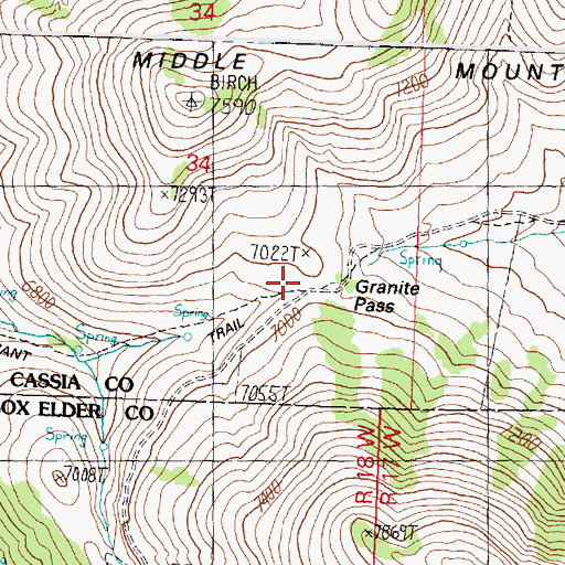 Topographic Map of California Trail, UT