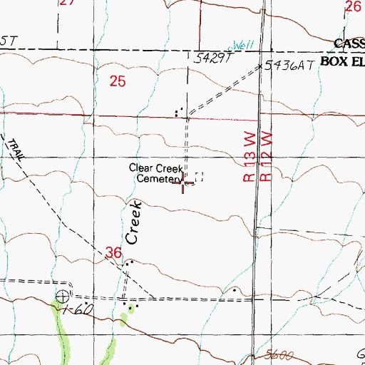 Topographic Map of Clear Creek Cemetery, UT