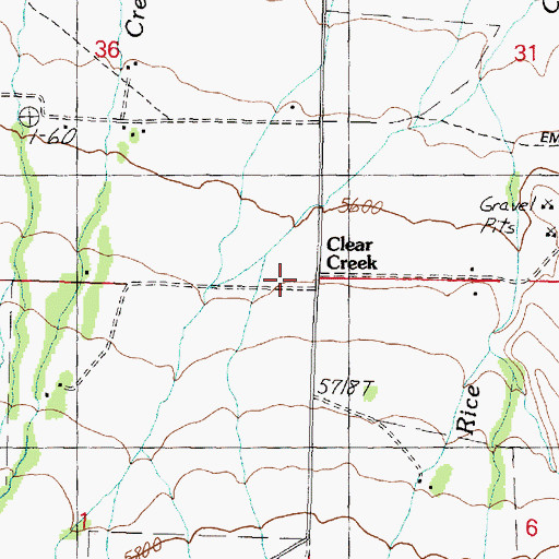 Topographic Map of Clear Creek, UT