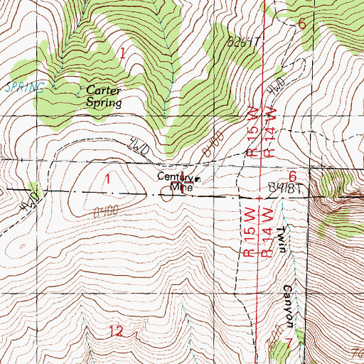 Topographic Map of Century Mine, UT
