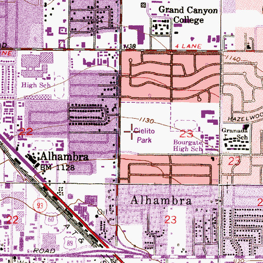 Topographic Map of Cielito Park, AZ