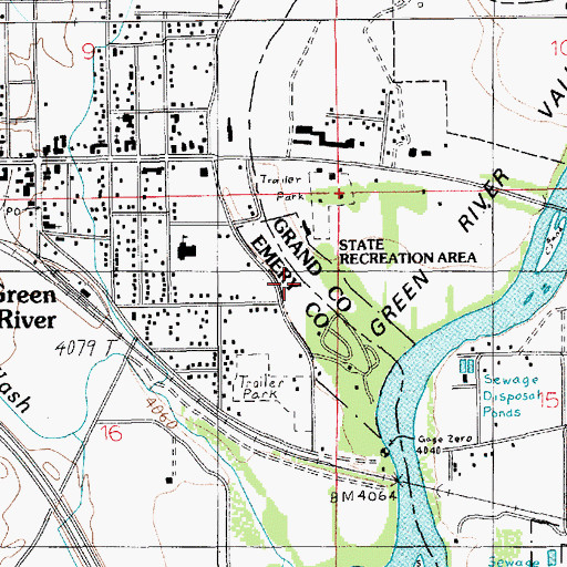 Topographic Map of Green River State Recreation Area, UT