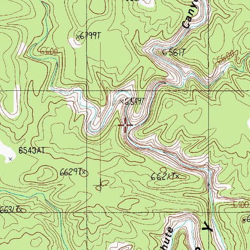 Topographic Map of Bruff Valley, UT
