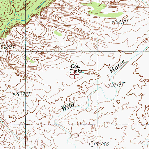 Topographic Map of Cow Tanks, UT