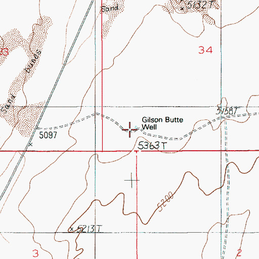 Topographic Map of Gilson Butte Well, UT