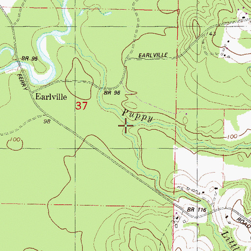 Topographic Map of Little Creek, AL