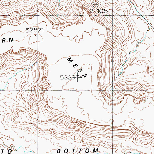 Topographic Map of Bighorn Mesa, UT