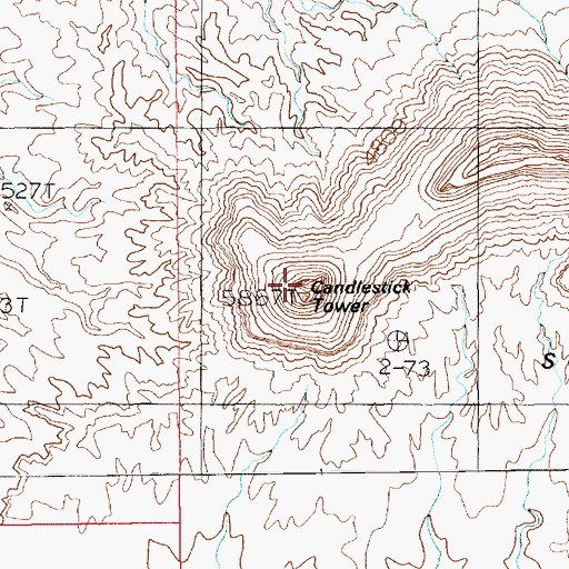 Topographic Map of Candlestick Tower, UT