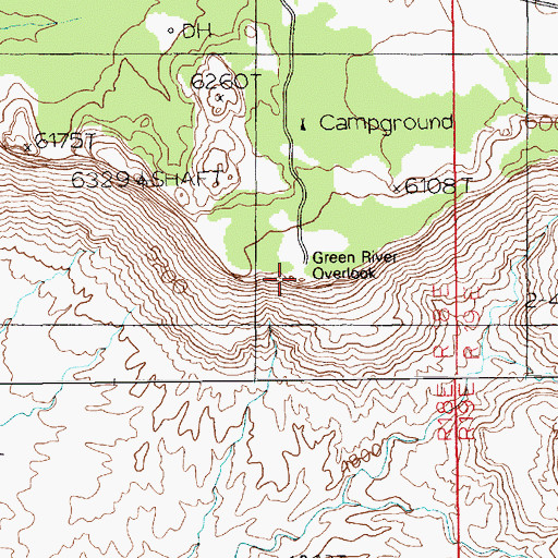 Topographic Map of Green River Overlook, UT