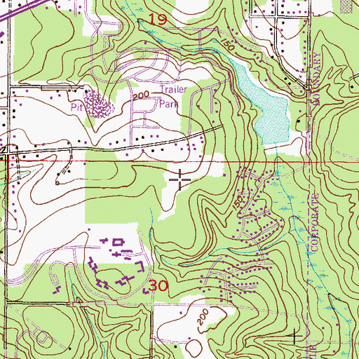 Topographic Map of Little Flower School, AL