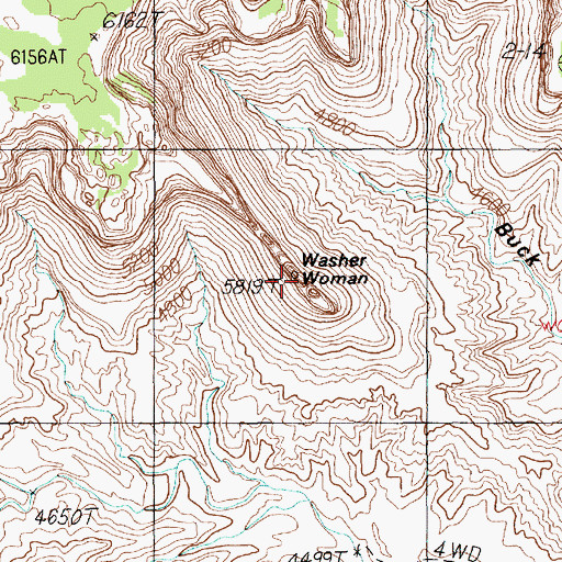 Topographic Map of Washer Woman, UT