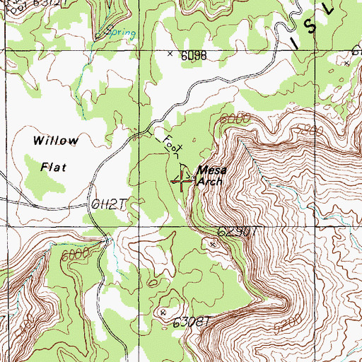 Topographic Map of Mesa Arch, UT