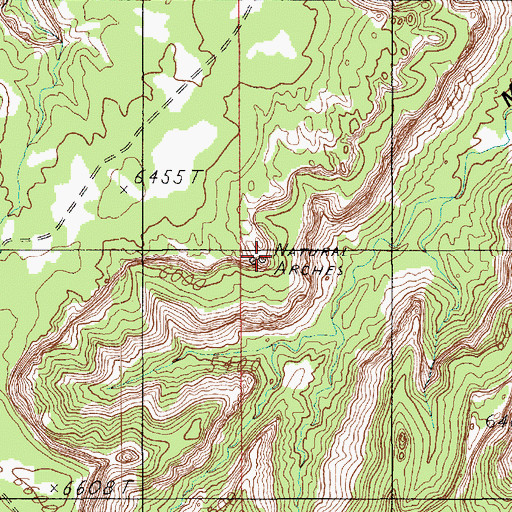 Topographic Map of Natural Arch, UT