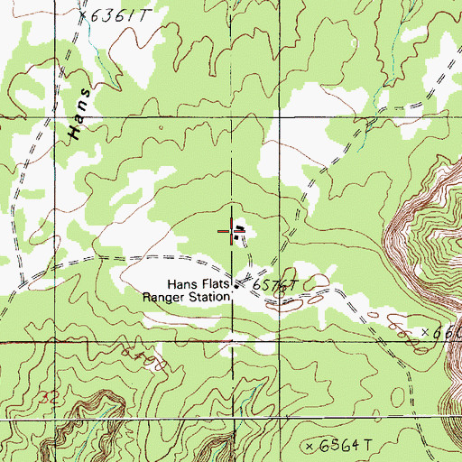 Topographic Map of Hans Flats Ranger Station, UT