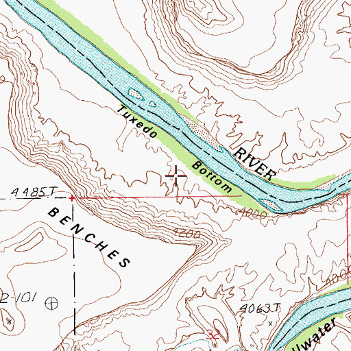 Topographic Map of Tuxedo Bottom, UT