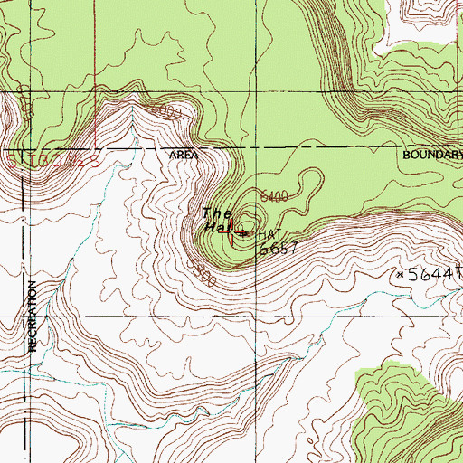 Topographic Map of The Hat, UT