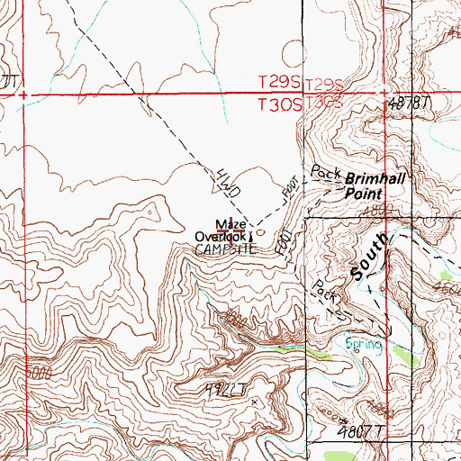 Topographic Map of Maze Overlook, UT