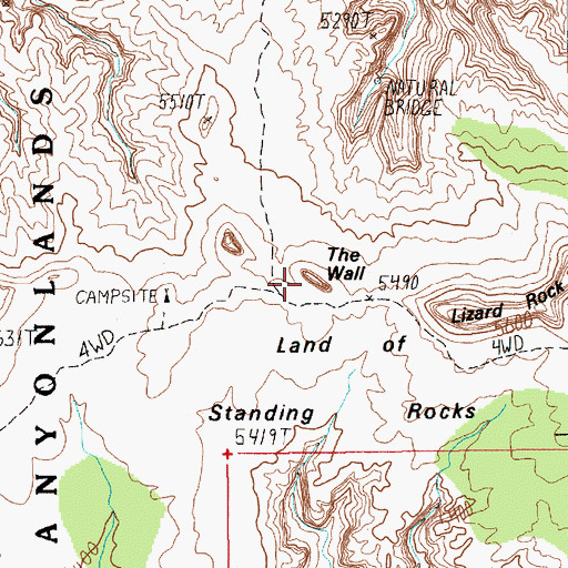Topographic Map of The Wall, UT