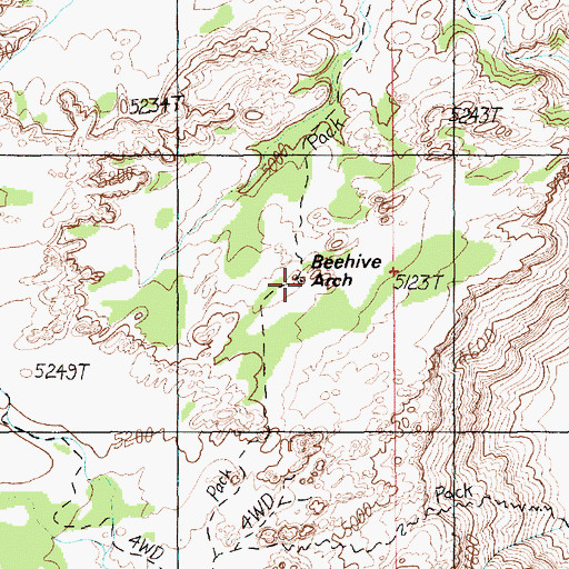 Topographic Map of Beehive Arch, UT