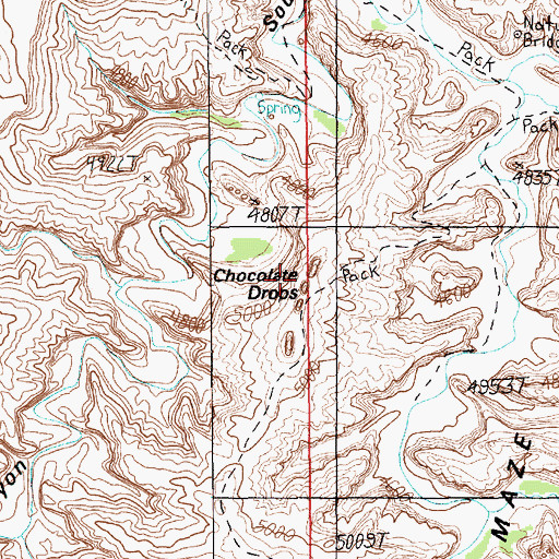 Topographic Map of Chocolate Drops, UT