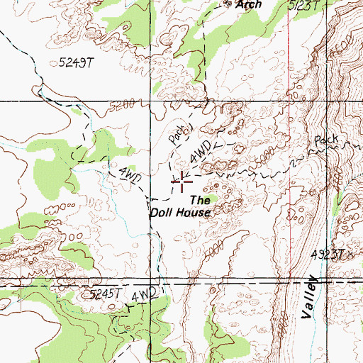 Topographic Map of The Doll House, UT