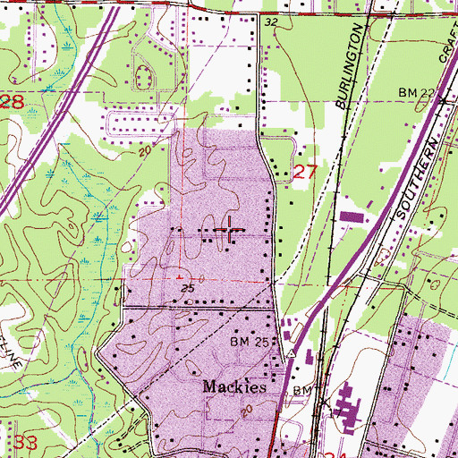Topographic Map of Little Pines, AL