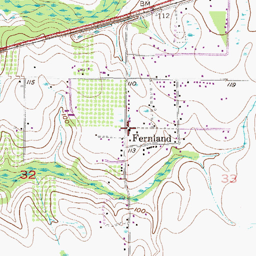 Topographic Map of Little Rock Church, AL